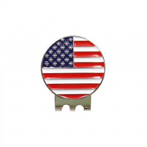 US Flag Golf Ball Marker Hat Clip