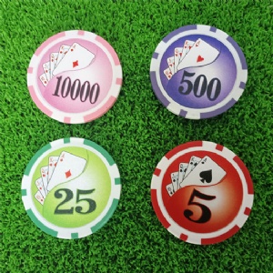 Numbered Sticker Logo Poker Chip