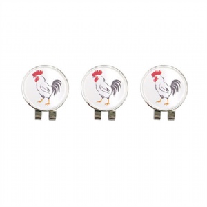 Rooster Golf Ball Marker Hat Clip Set