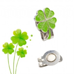 Four Leaf Clover Golf Ball Marker Hat Clip Set