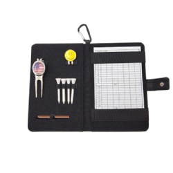 Golf Scorecard Book with Divot Tool Marker Set