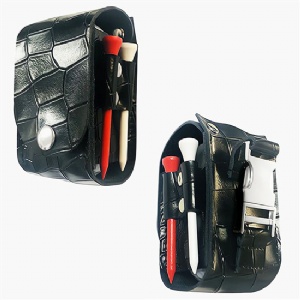 Crocodile Leather Golf Ball Pouch